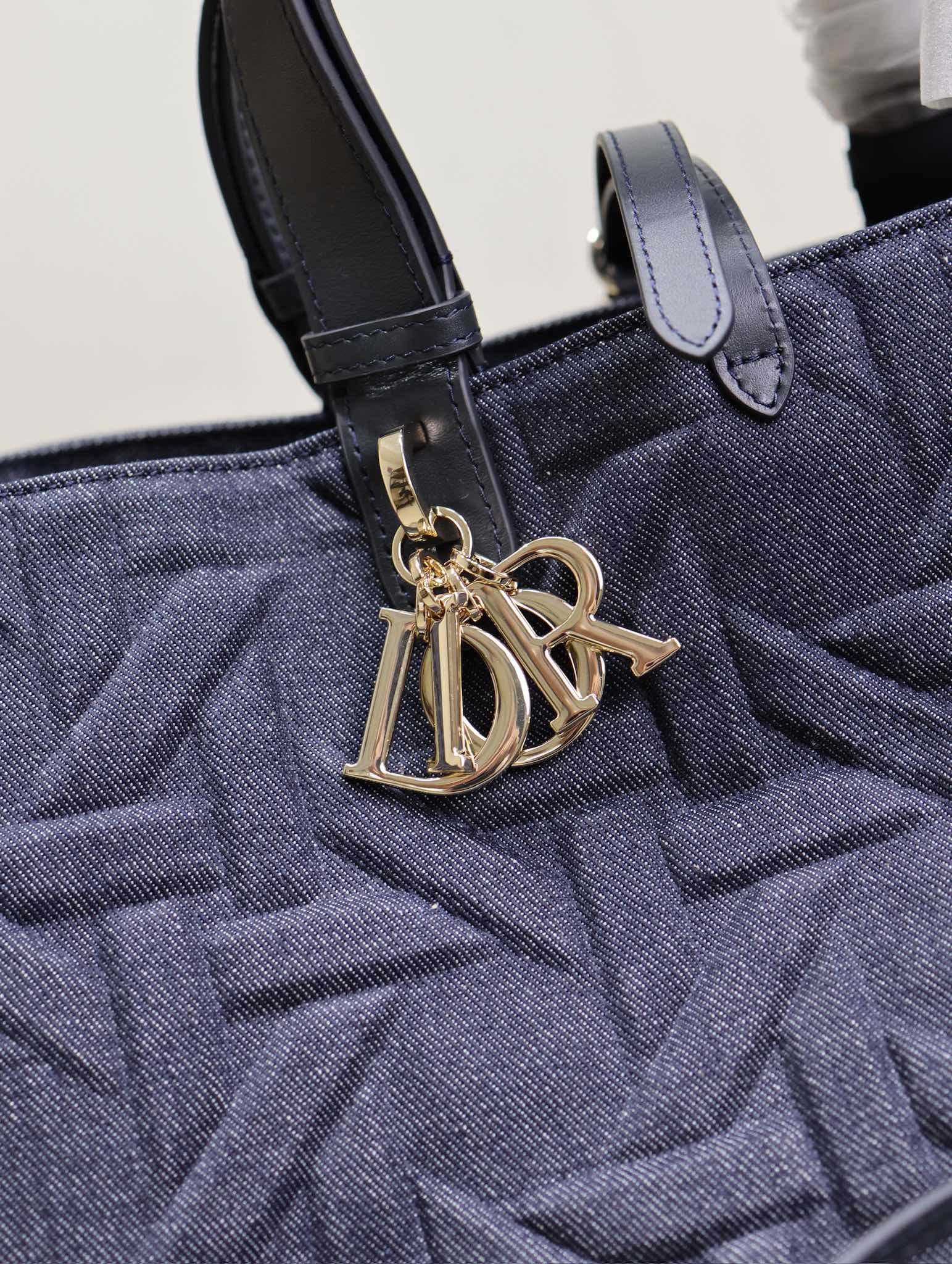 Large Dior Toujours Bag Blue Graphic Cannage Denim